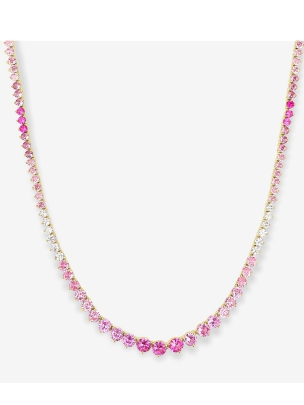 NWT Melinda Maria Gold “Not Your Basic Graduated Ombré Tennis Necklace